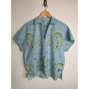 Embroidered Blue Blouse